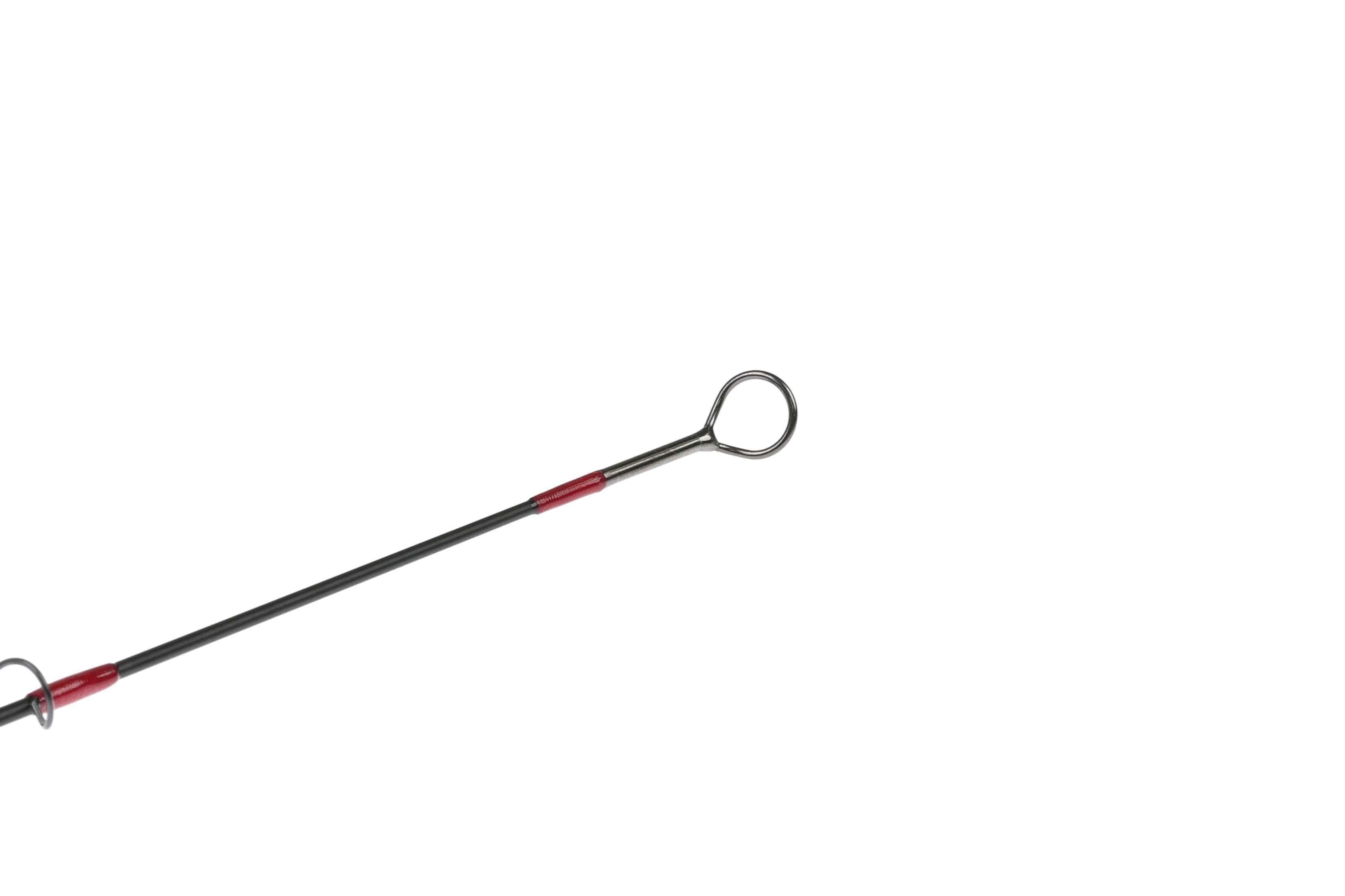 Echo Overcast fly rod tip, graphite grey blank with stainless steel guide ring and red thread wrap
