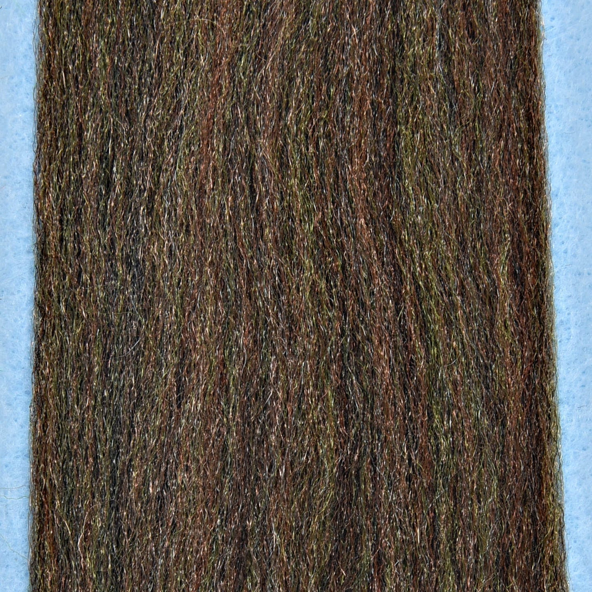 Enrico Puglisi 3D Fibers brown and olive mottled synthetic fly tying fibers with fine, shimmering textured strands