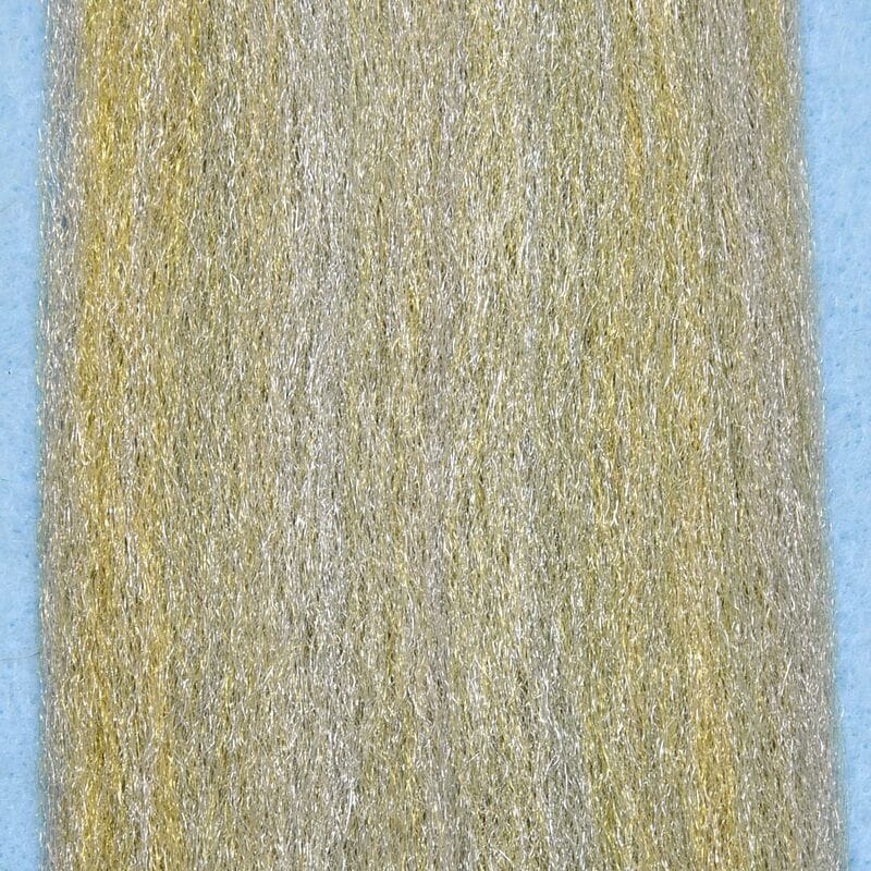 Enrico Puglisi 3D Fibers golden-silver synthetic sparkle strands for fly tying, long fine reflective fibers