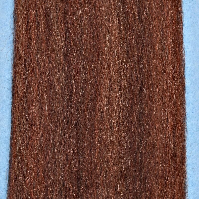 Enrico Puglisi 3D fibers in chestnut brown, long shimmering synthetic fly tying material with textured, wispy strands