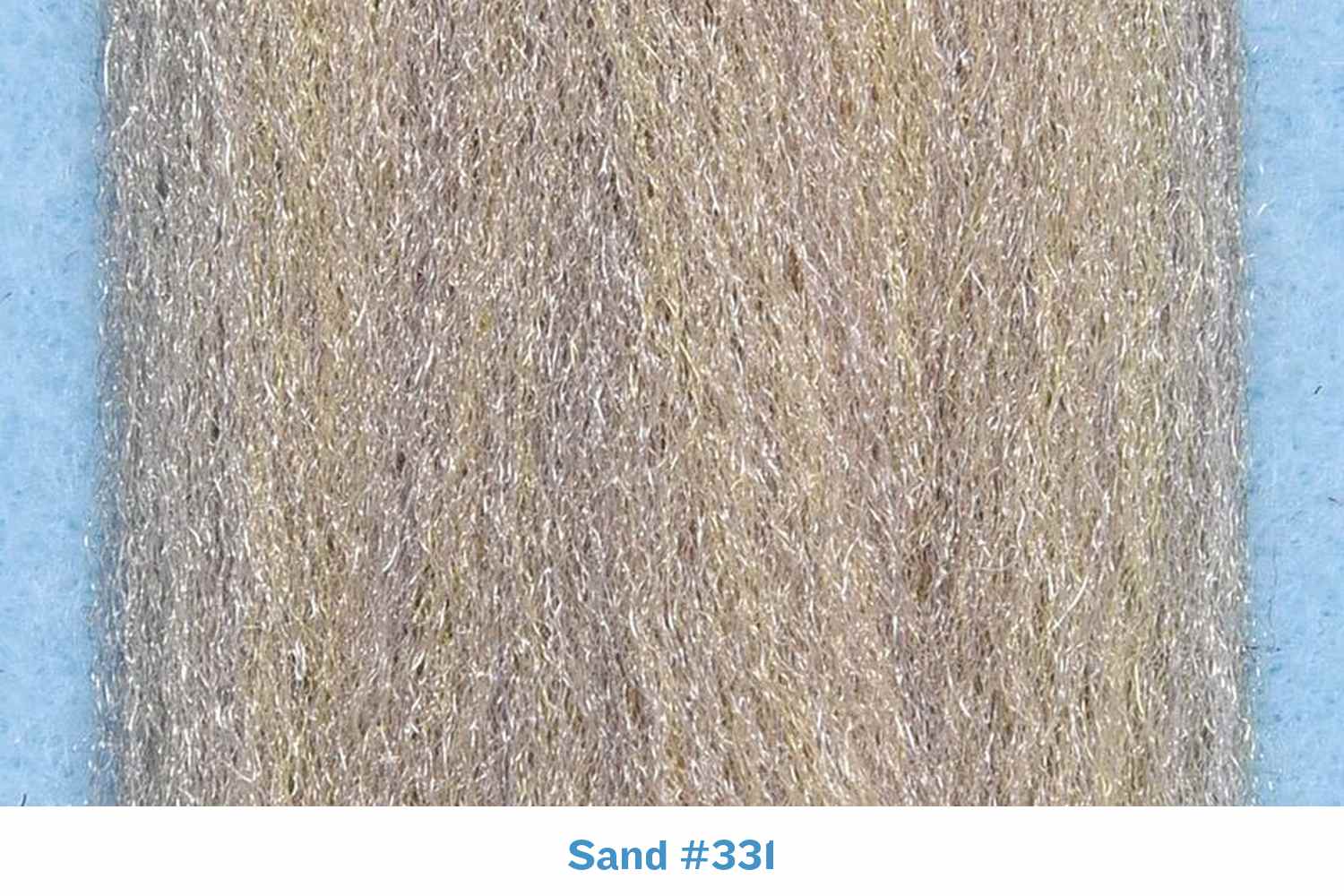 Enrico Puglisi 3D silky fibers Sand 331, fine shimmering synthetic fly tying fibers in tan and gold