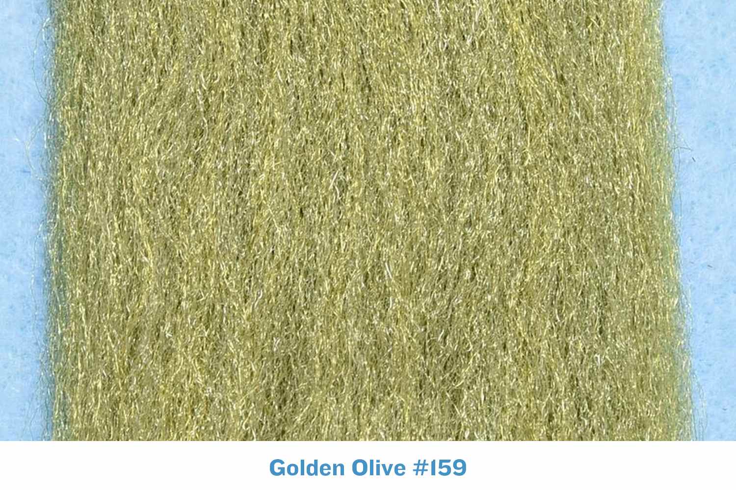 Golden olive 3D silky fibers, fine shimmering synthetic strands for fly tying