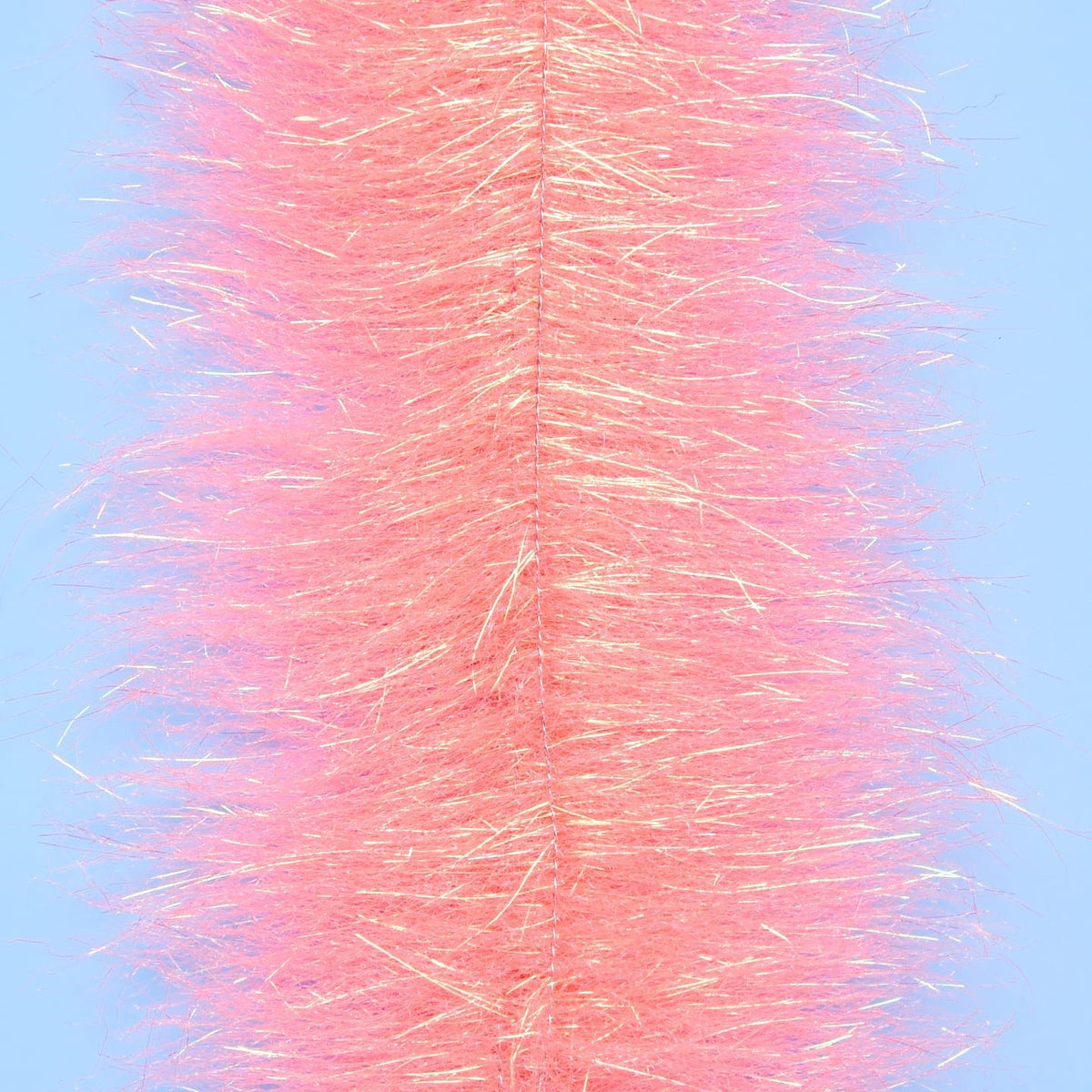 Enrico Puglisi Anadromus brush with pink synthetic fibers and iridescent tinsel strands for fly tying
