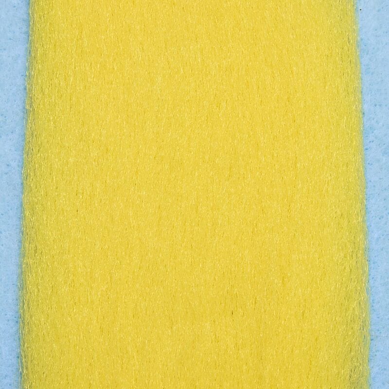 Bright yellow Enrico Puglisi EP Fibers synthetic fiber sheet with fine, dense texture for fly tying