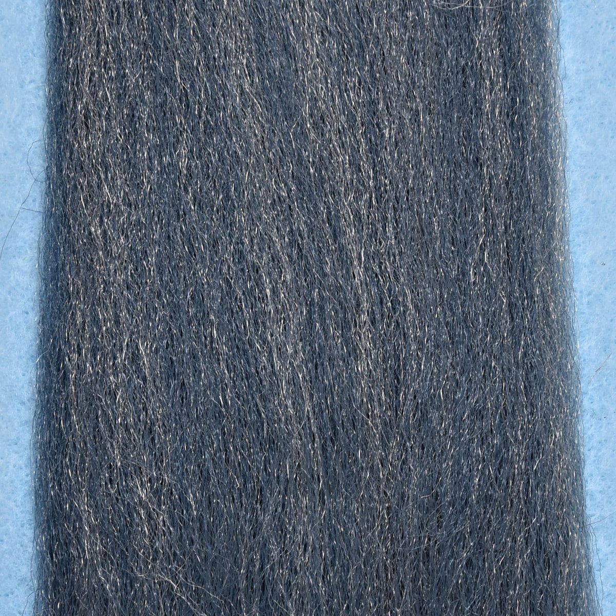 Dark slate-blue Enrico Puglisi EP Fibers, fine synthetic fly tying fibers with subtle silver flash and long wispy strands