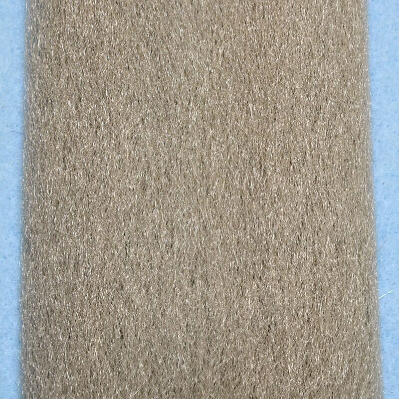 Tan beige EP Fibers patch with fine shimmering synthetic hair strands for fly tying