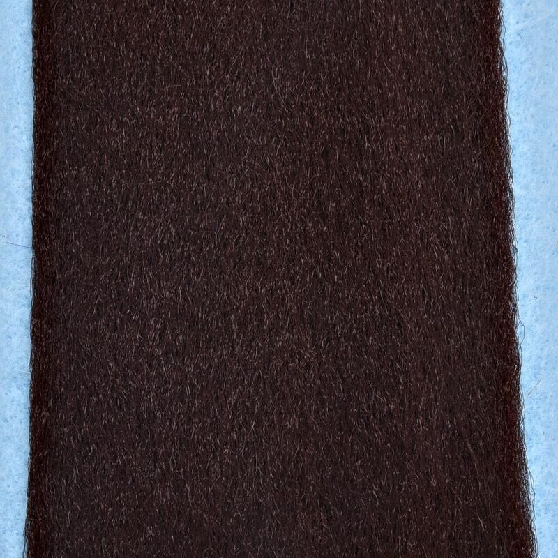 Dark brown Enrico Puglisi EP Fibers synthetic hair sheet for fly tying with fine glossy fur texture