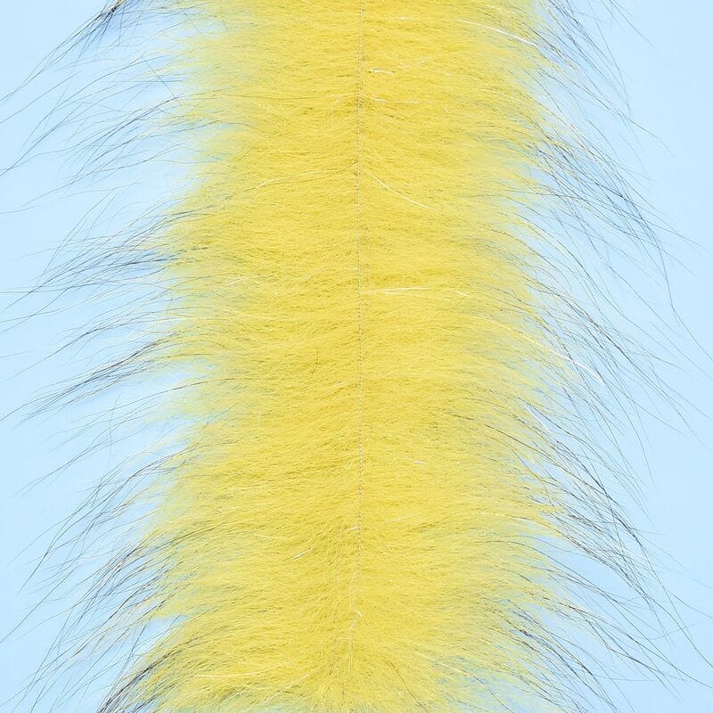 Enrico Puglisi Foxy Brush bright yellow synthetic fox hair strip for fly-tying with wispy long tips