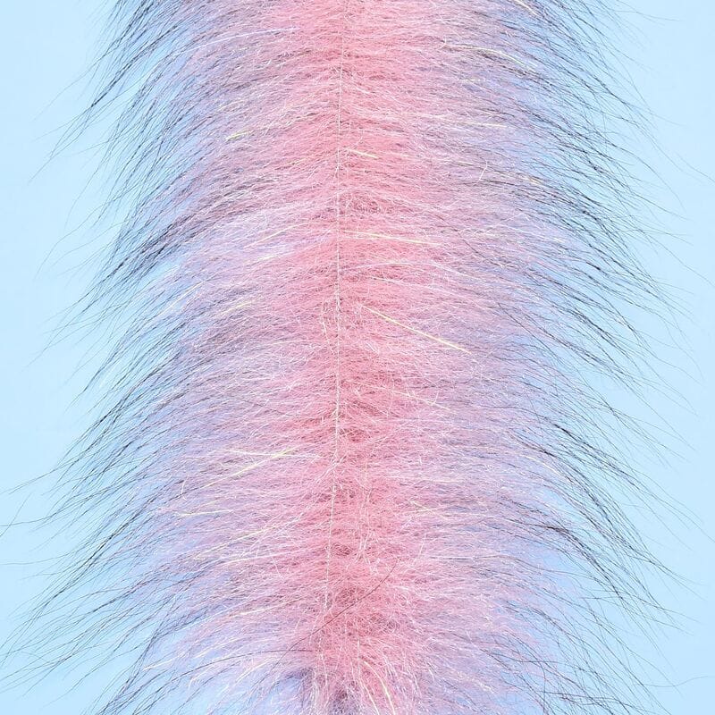 Enrico Puglisi Foxy Brush pink synthetic fur with iridescent flash and dark tips for fly tying