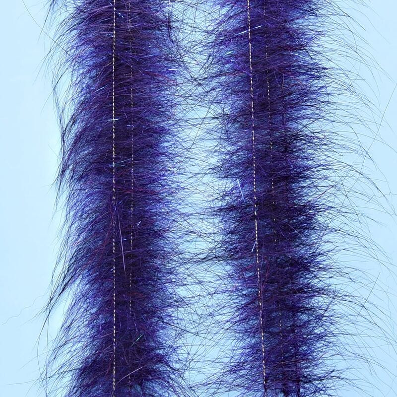 Enrico Puglisi Foxy Brush purple synthetic fur strip with iridescent tinsel fibers for fly tying