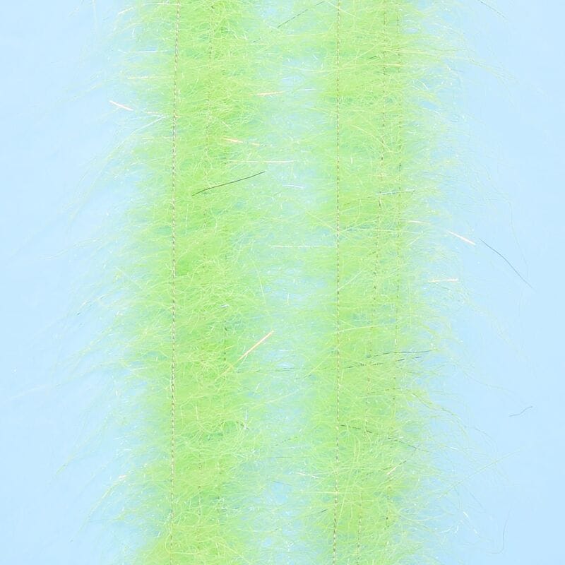 Chartreuse Enrico Puglisi Foxy Brush with long synthetic fibers and iridescent flash for fly tying