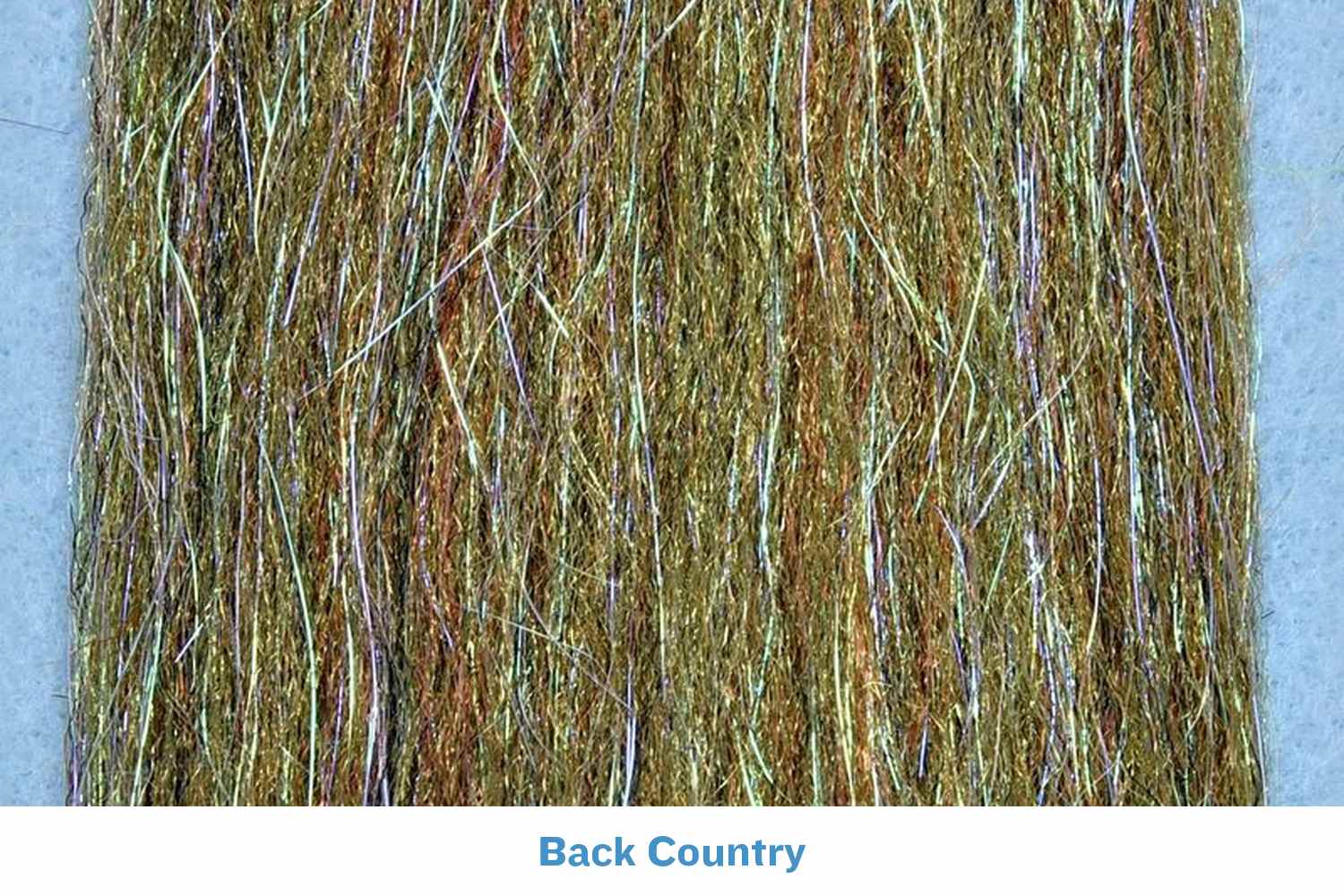 Olive-brown synthetic fly tying fibers with green and purple iridescent flash strands Sculpt-A-Fly Back Country