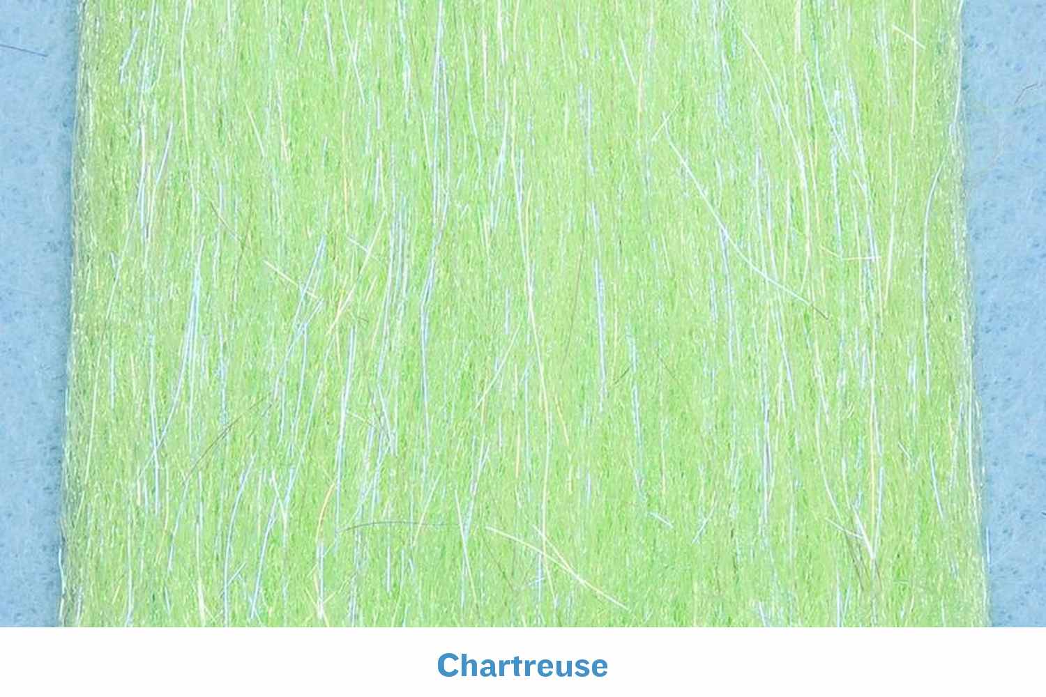 Chartreuse Sculpt-A-Fly synthetic fibers with iridescent white flash strands for fly tying