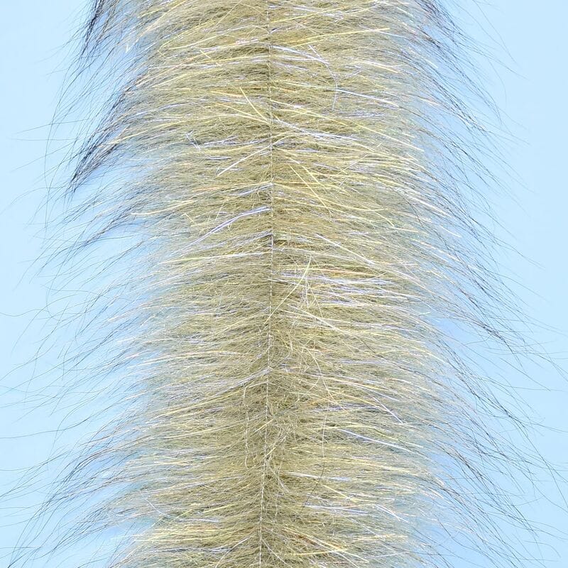 Enrico Puglisi Senyo Chromatic Brush olive-tan synthetic fur with iridescent flash fibers for fly tying