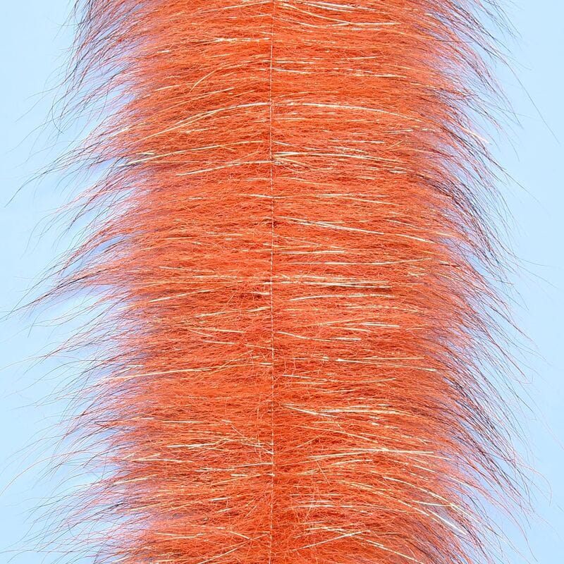 Enrico Puglisi Senyo chromatic brush orange synthetic fibers with gold flash and long tapered strands for fly tying