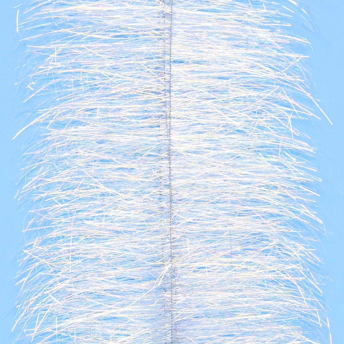 Enrico Puglisi Sparkle Brush, dense iridescent white synthetic fibers with holographic flash for fly tying