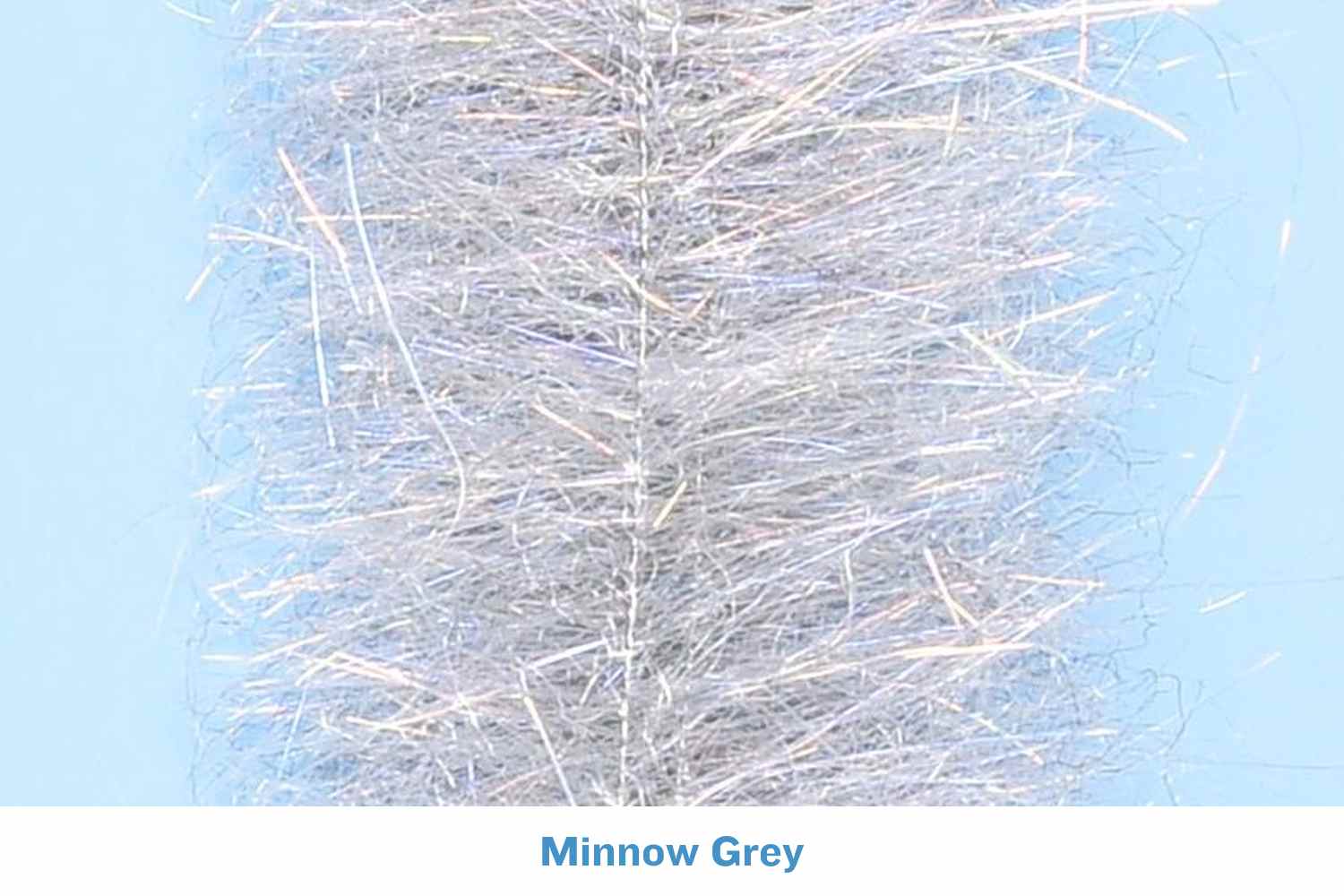 Wide Enrico Puglisi minnow head brush in Minnow Grey with dense synthetic UV-reflective fibers for fly tying