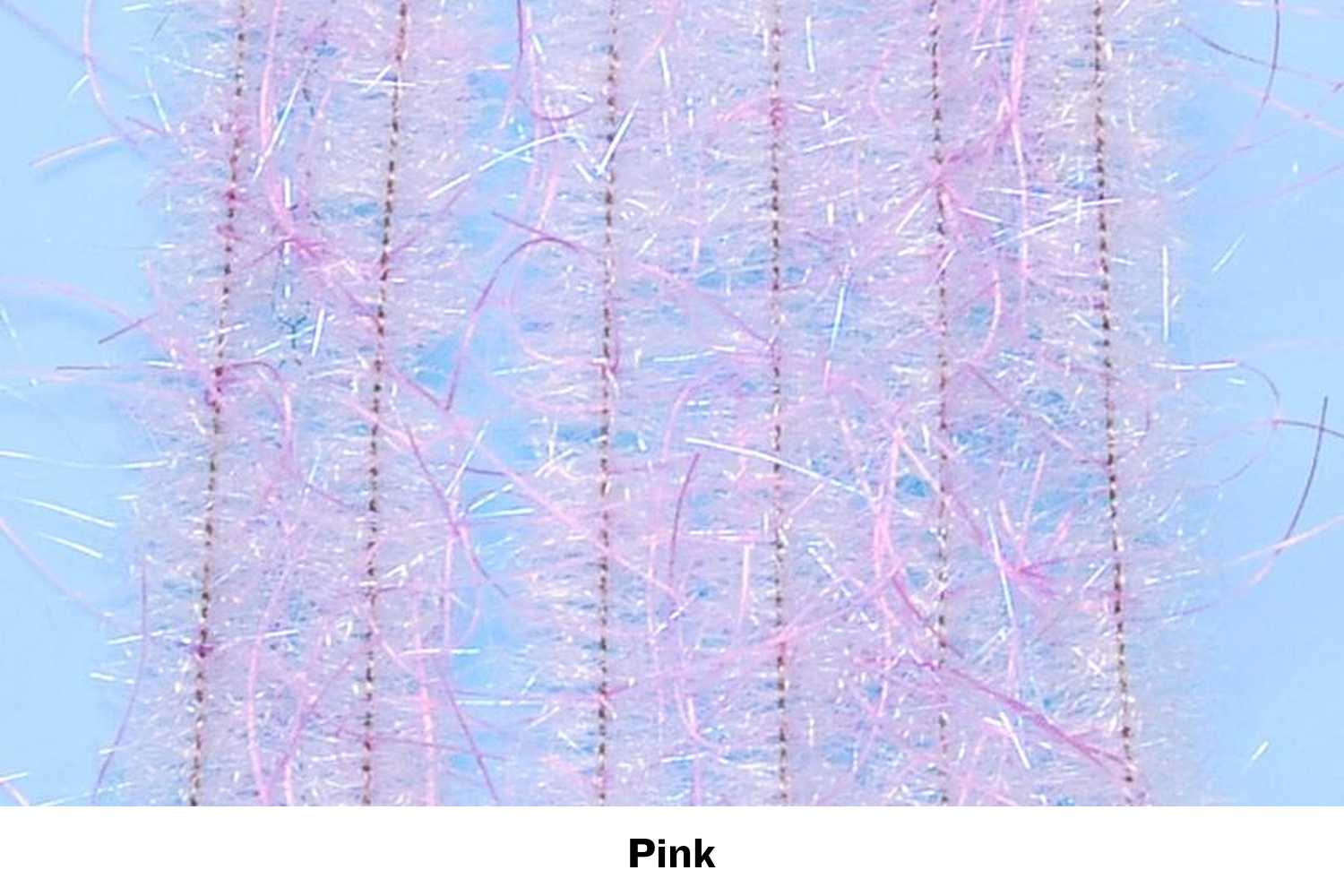 Enrico Puglisi Woolly Critter brush with pink iridescent synthetic fibers and fuzzy tinsel strands for fly tying