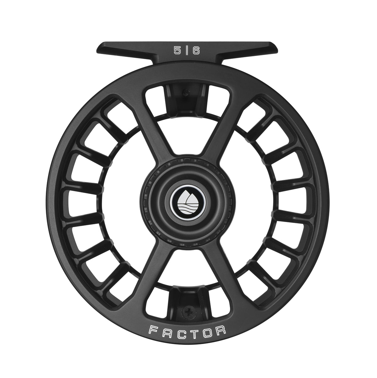 Redington Factor Fly Reel in Black, front view