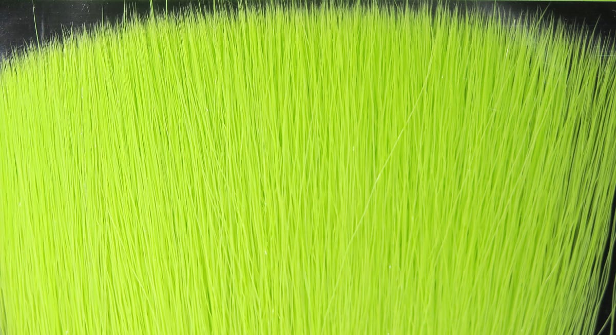 Bright chartreuse Fish-Skull faux bucktail synthetic hair fibers, long fine strands for fly tying