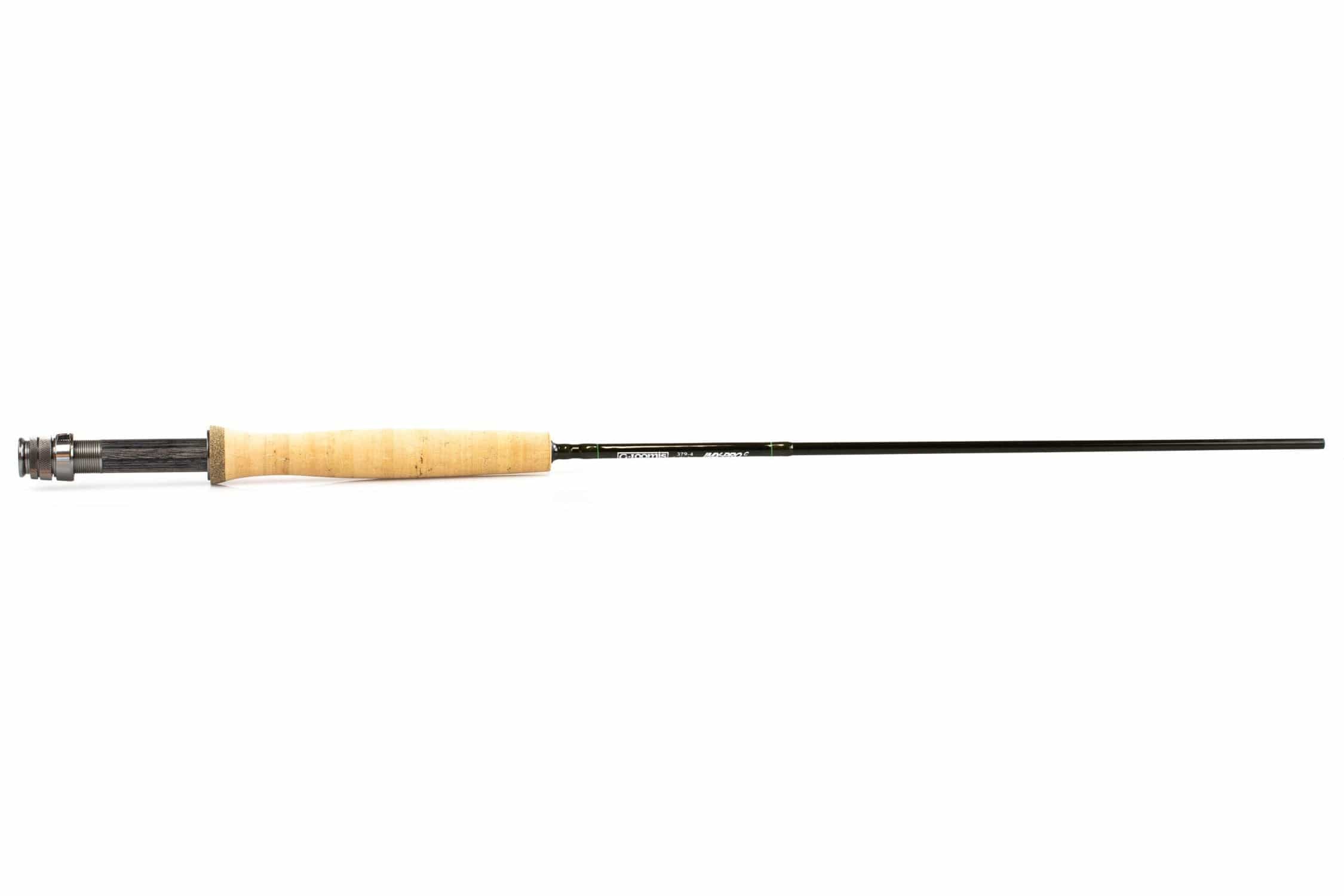G. Loomis IMX-Pro creek fly rod with light cork handle, dark graphite blank and metal reel seat