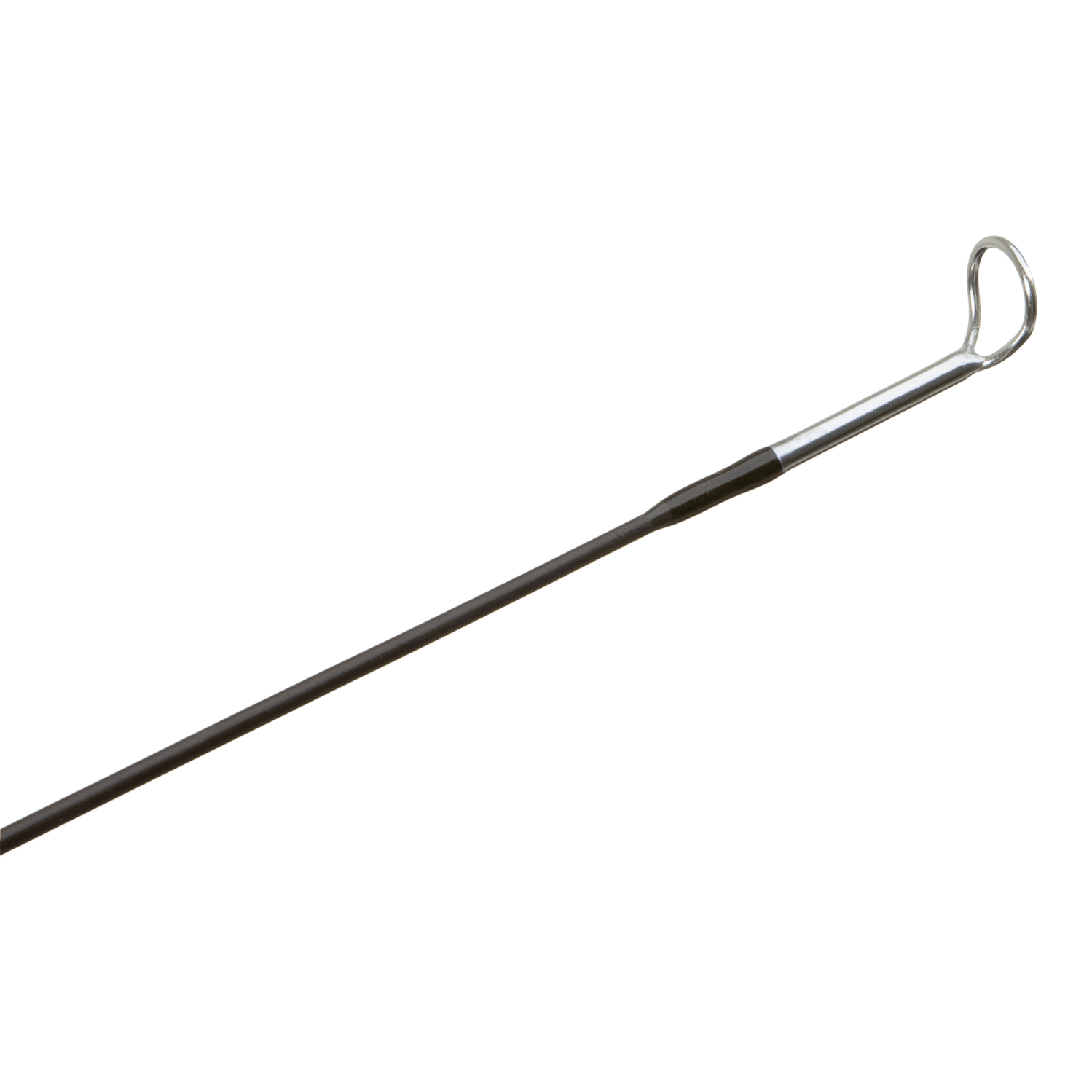 G. Loomis NRX+ Swim Fly rod tip, dark carbon blank with polished silver tip-top guide, slim tapered fly rod