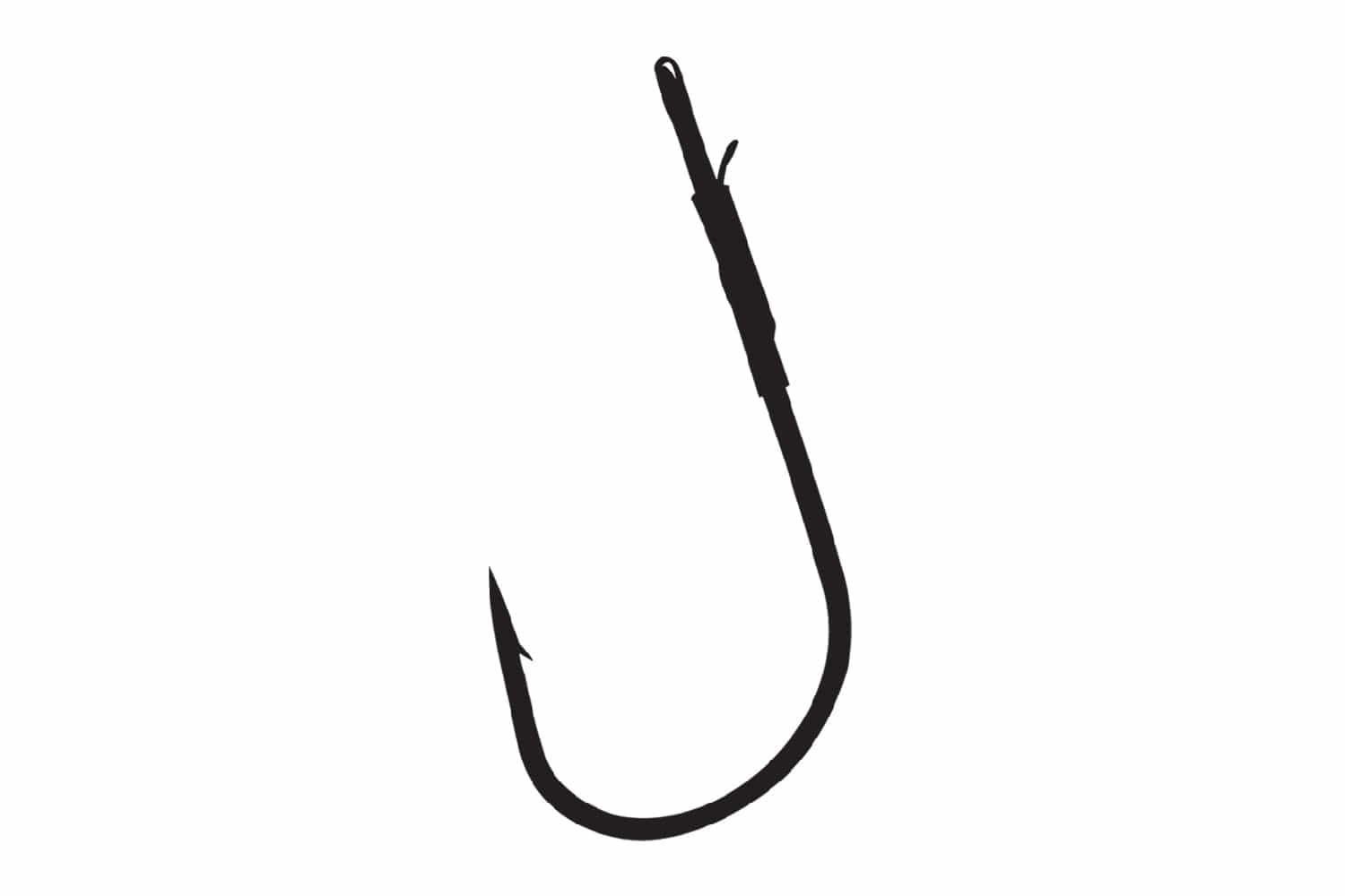 Gamakatsu heavy cover worm hook, black wide-gap steel hook with bait keeper and weed guard