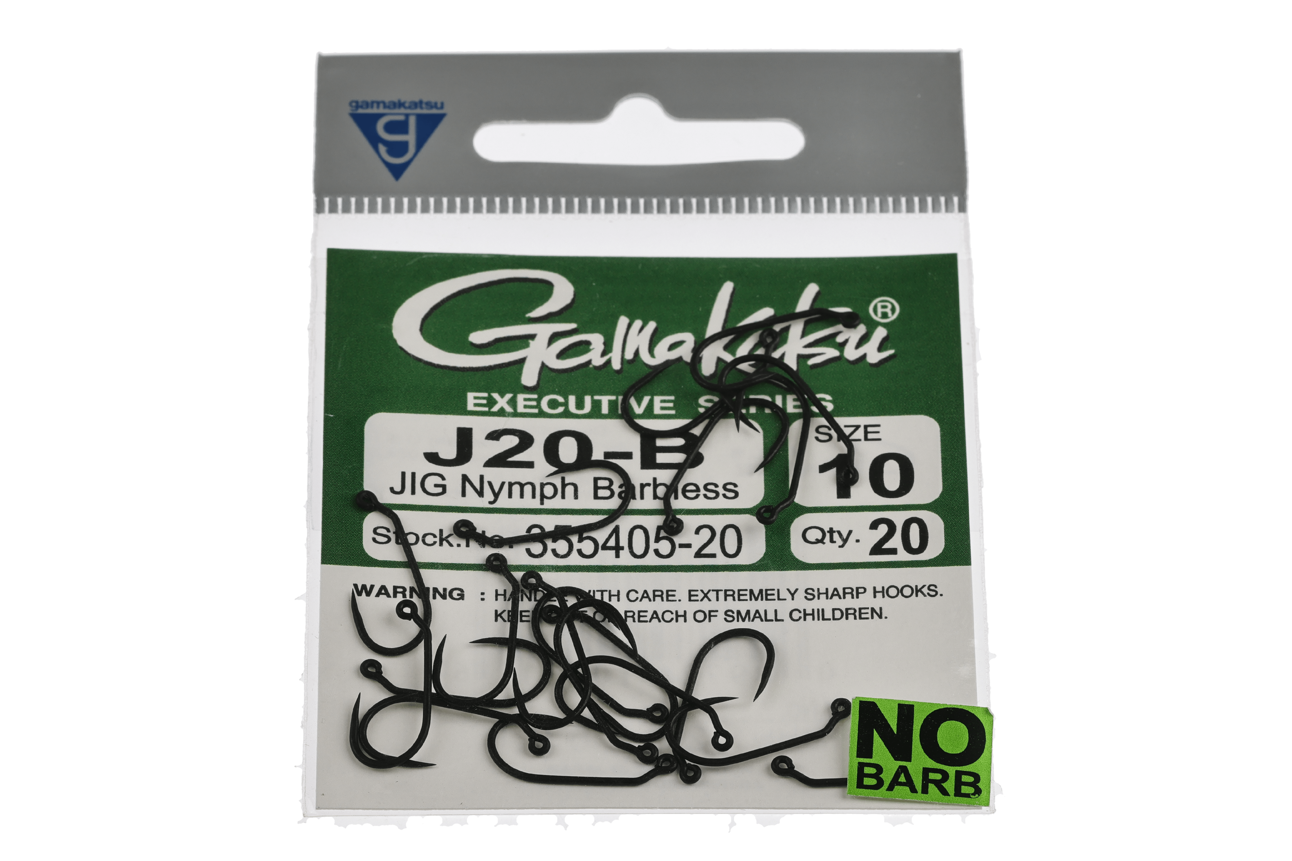 Gamakatsu J20B Barbless Jig Nymph Hooks