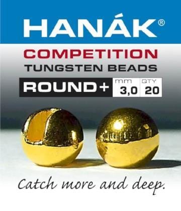 Hanak Competition Round+ Slotted Tungsten Beads