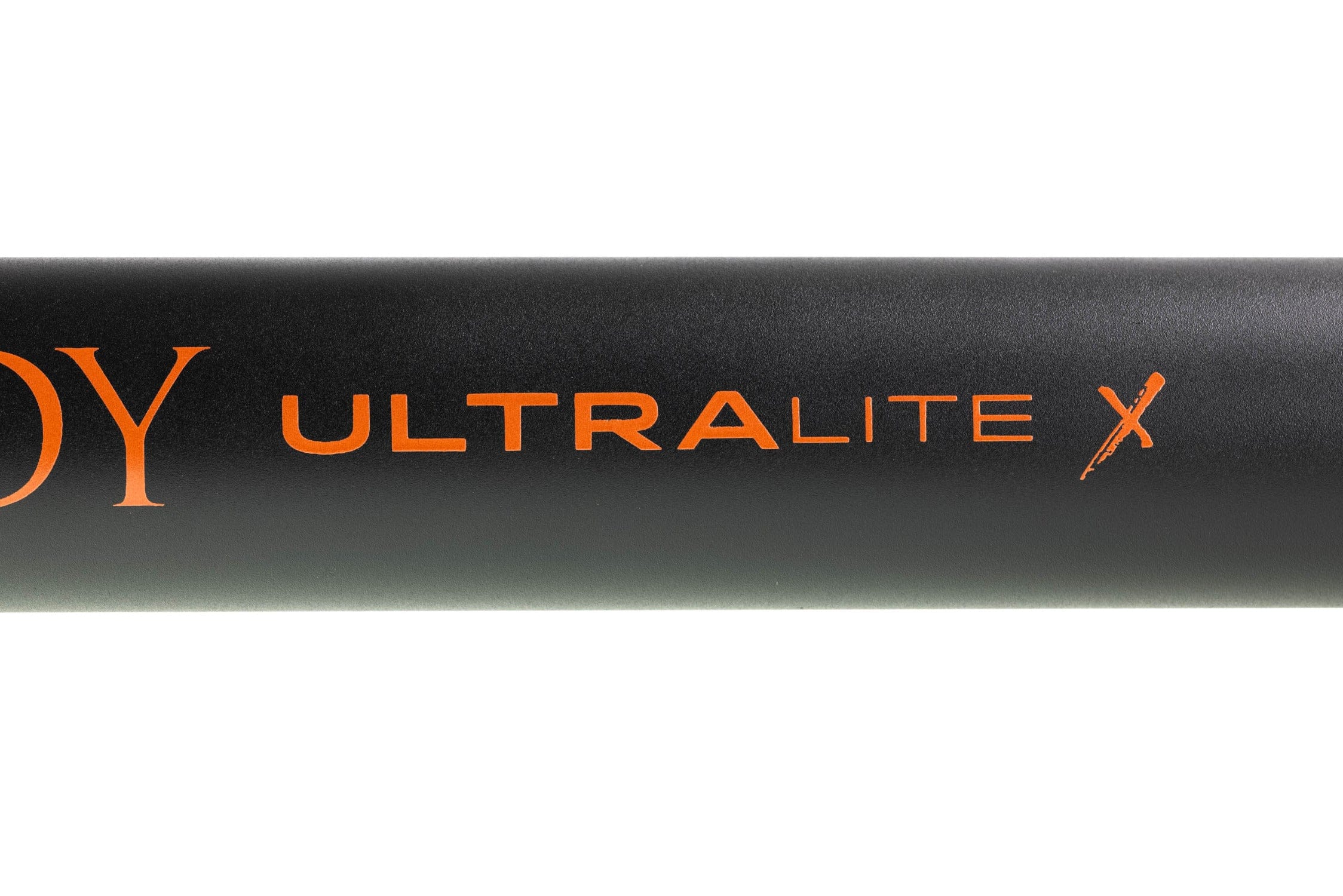 Hardy Ultralite X black matte carbon fly rod blank with orange ULTRALITE X logo