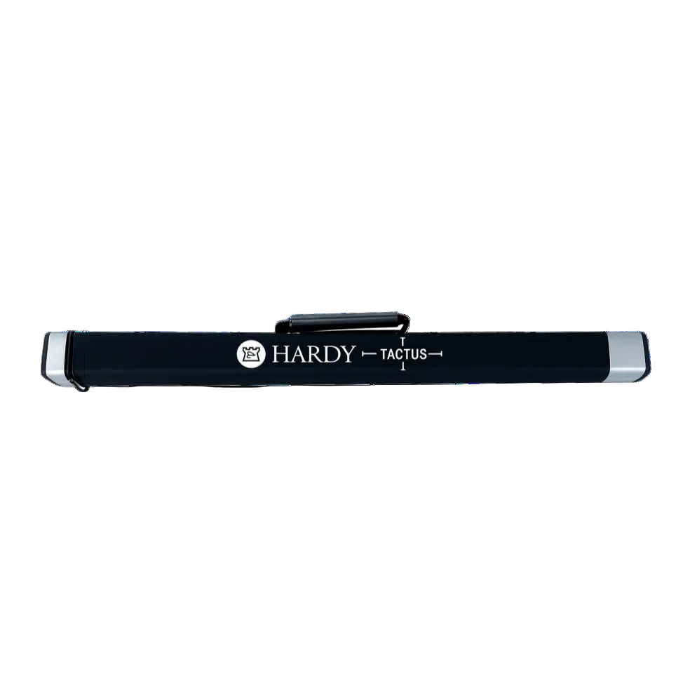 Hardy Tactus rod tube in black with silver end caps