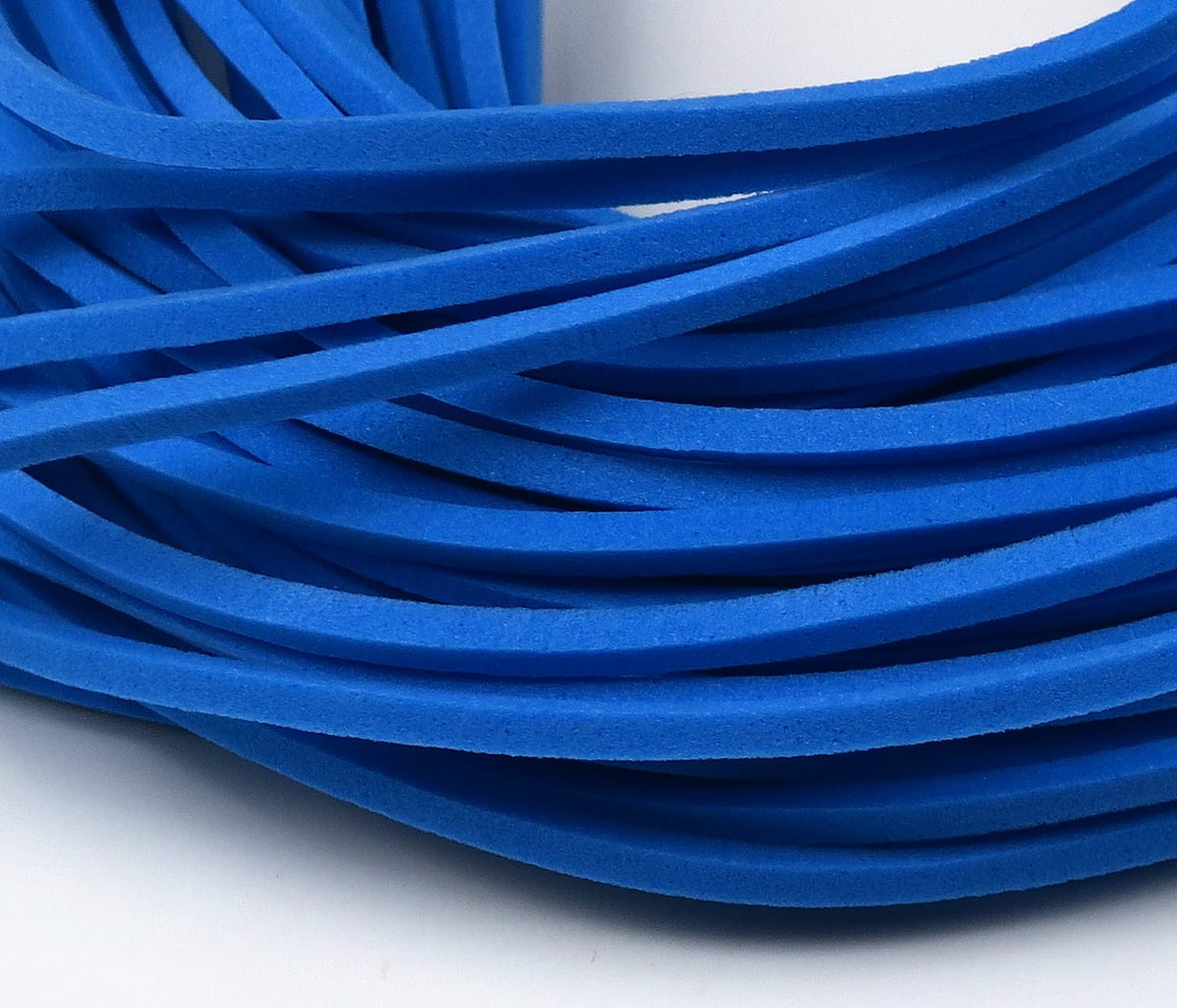 Royal blue thin flat fettuccine-style foam strips for fly tying