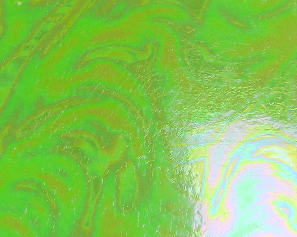Hareline Chocklett's Loco Foam neon green iridescent marbled foam sheet with glossy, swirled texture for fly tying