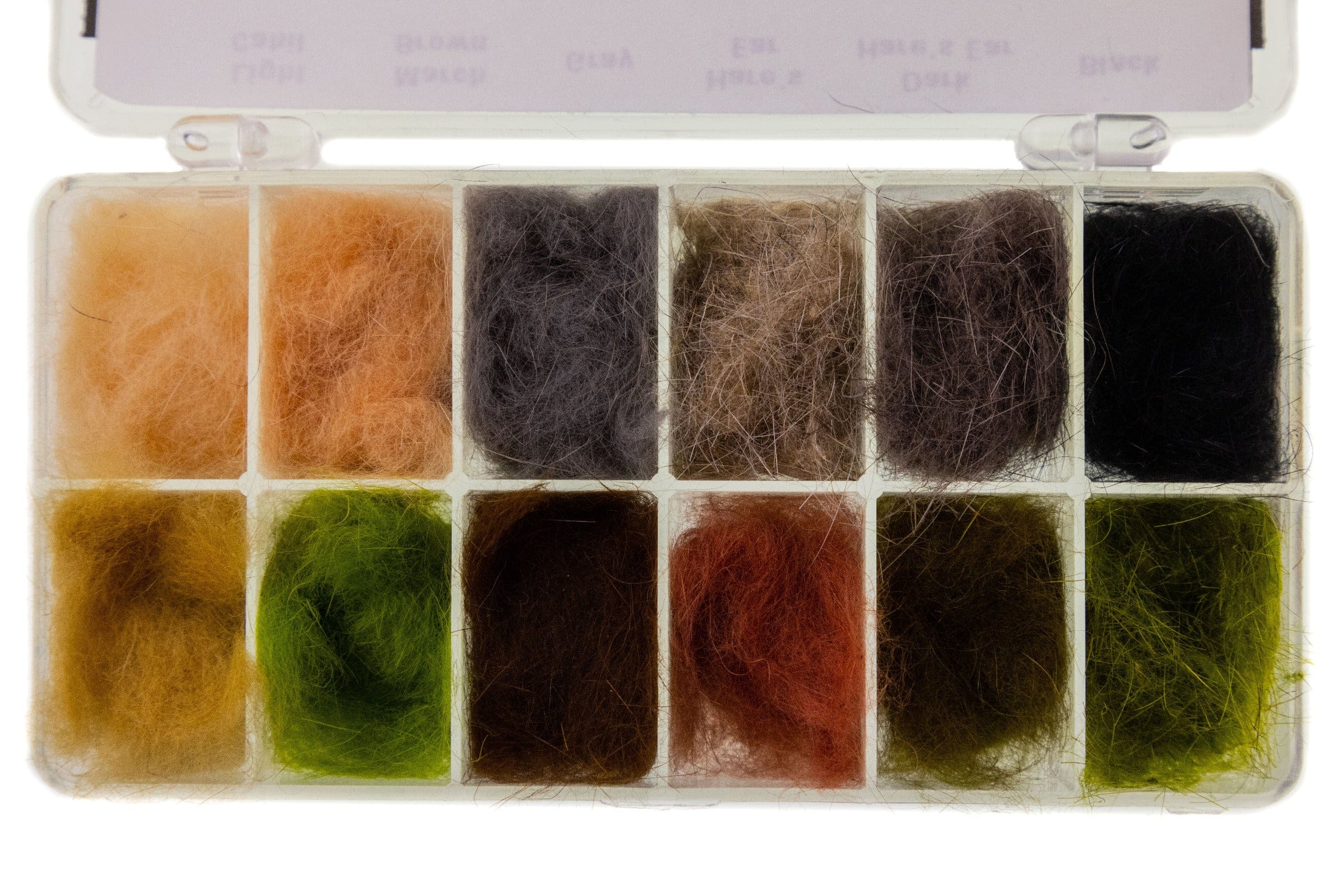 Hareline 12 Most Popular Dubbing Colors - Multi Color Assortment W/ Dispenser - Image 1