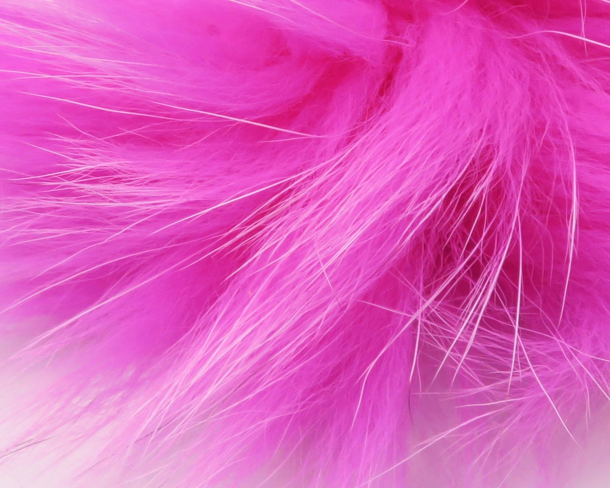 Bright hot pink Hareline Arctic Fox hair, long wispy fluffy fur fibers for fly tying
