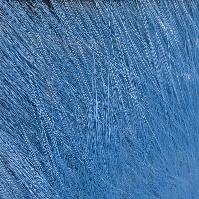 Dyed sky-blue arctic fox hair, fine glossy long fur fibers for fly tying flies and streamers