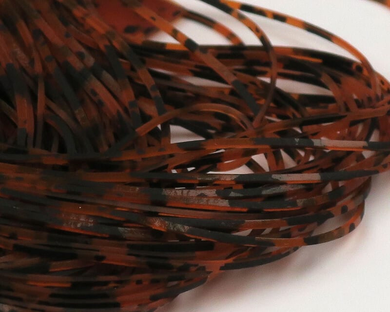 Hareline Crazy Legs fly tying rubber legs, thin barred brown and black speckled strands