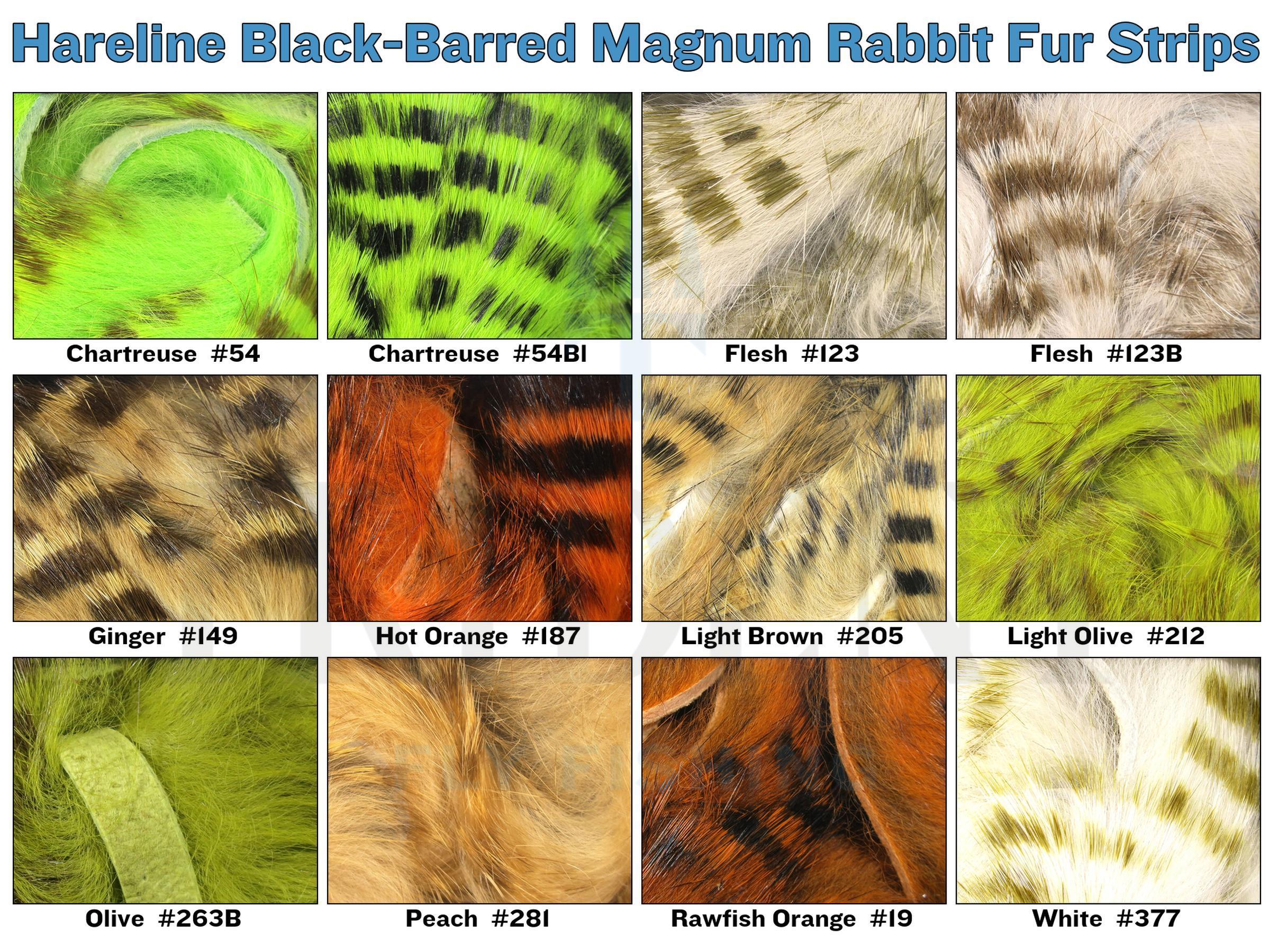 Hareline Black-Barred Magnum Rabbit Fur Strips