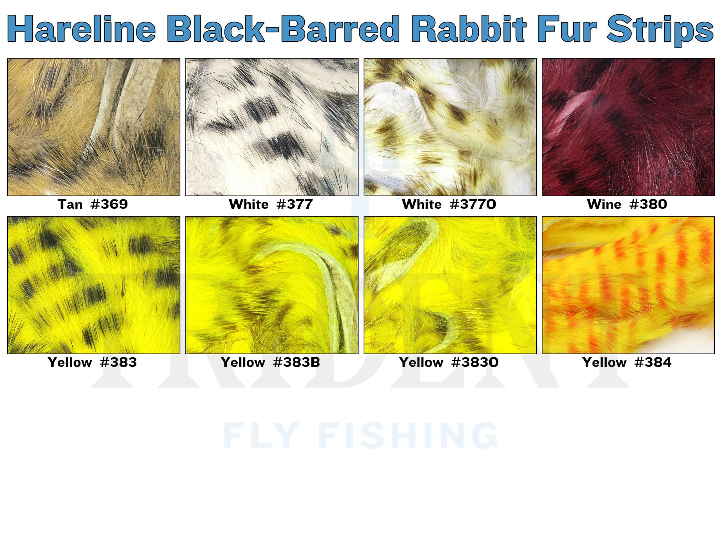 Hareline Black-Barred Rabbit Fur Strips