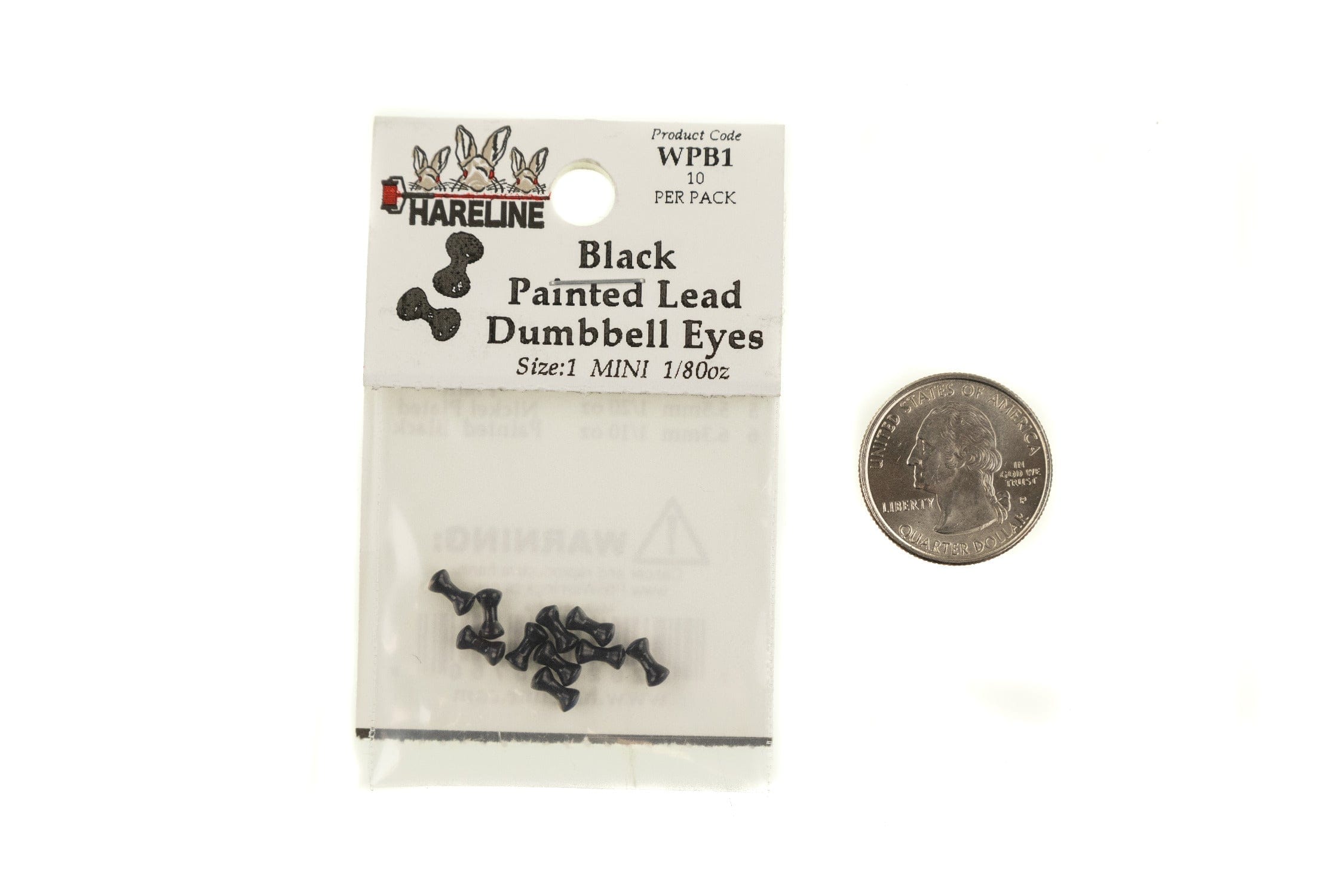 Hareline Black Painted Lead Dumbbell Eyes