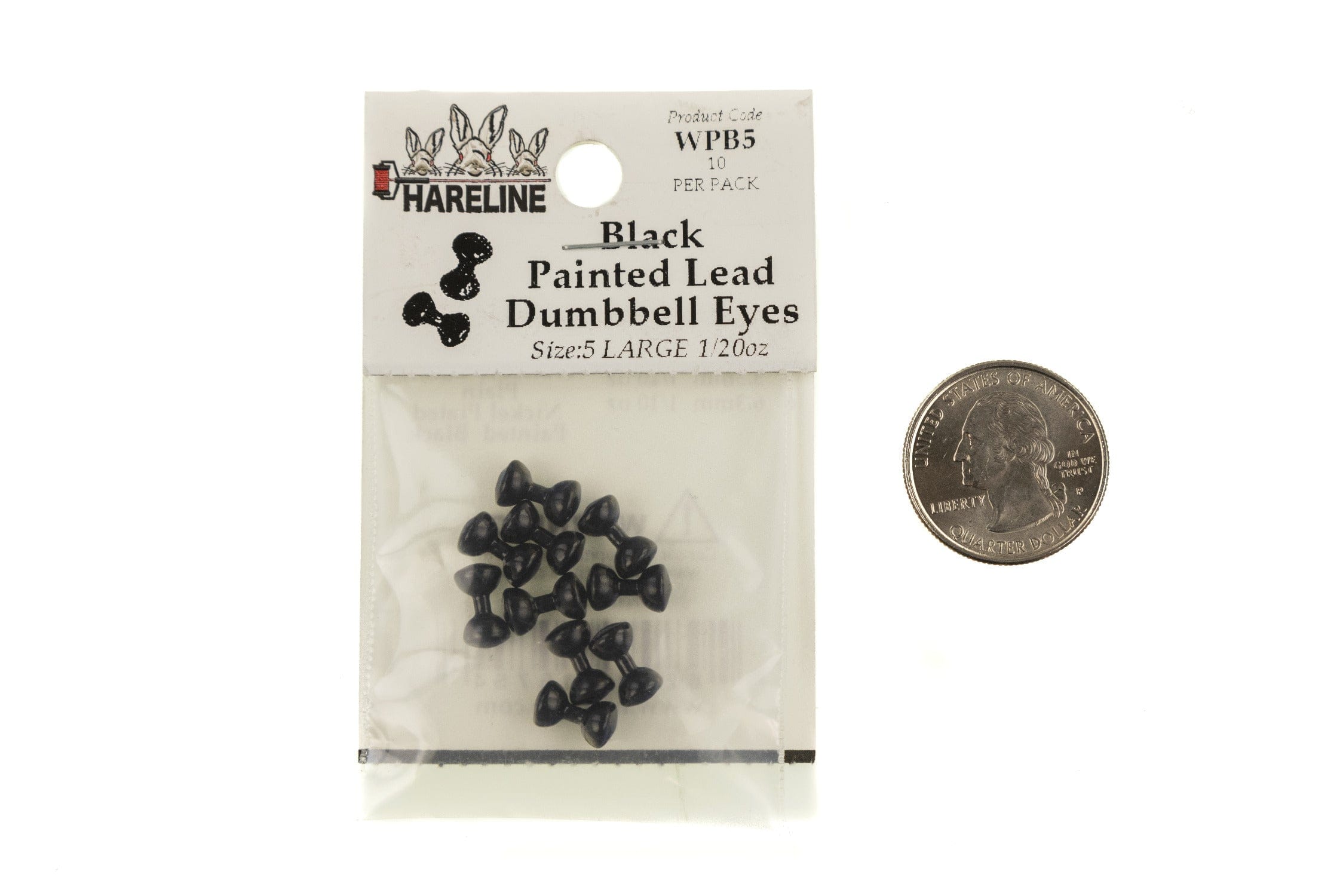Hareline Black Painted Lead Dumbbell Eyes