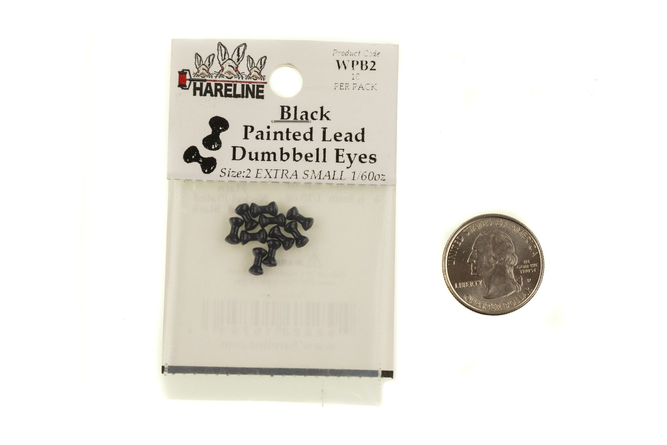 Hareline Black Painted Lead Dumbbell Eyes