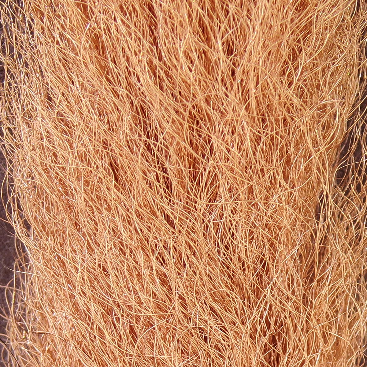Hareline calf tails copper tan natural calf hair bundle with long coarse wavy fibers for fly tying