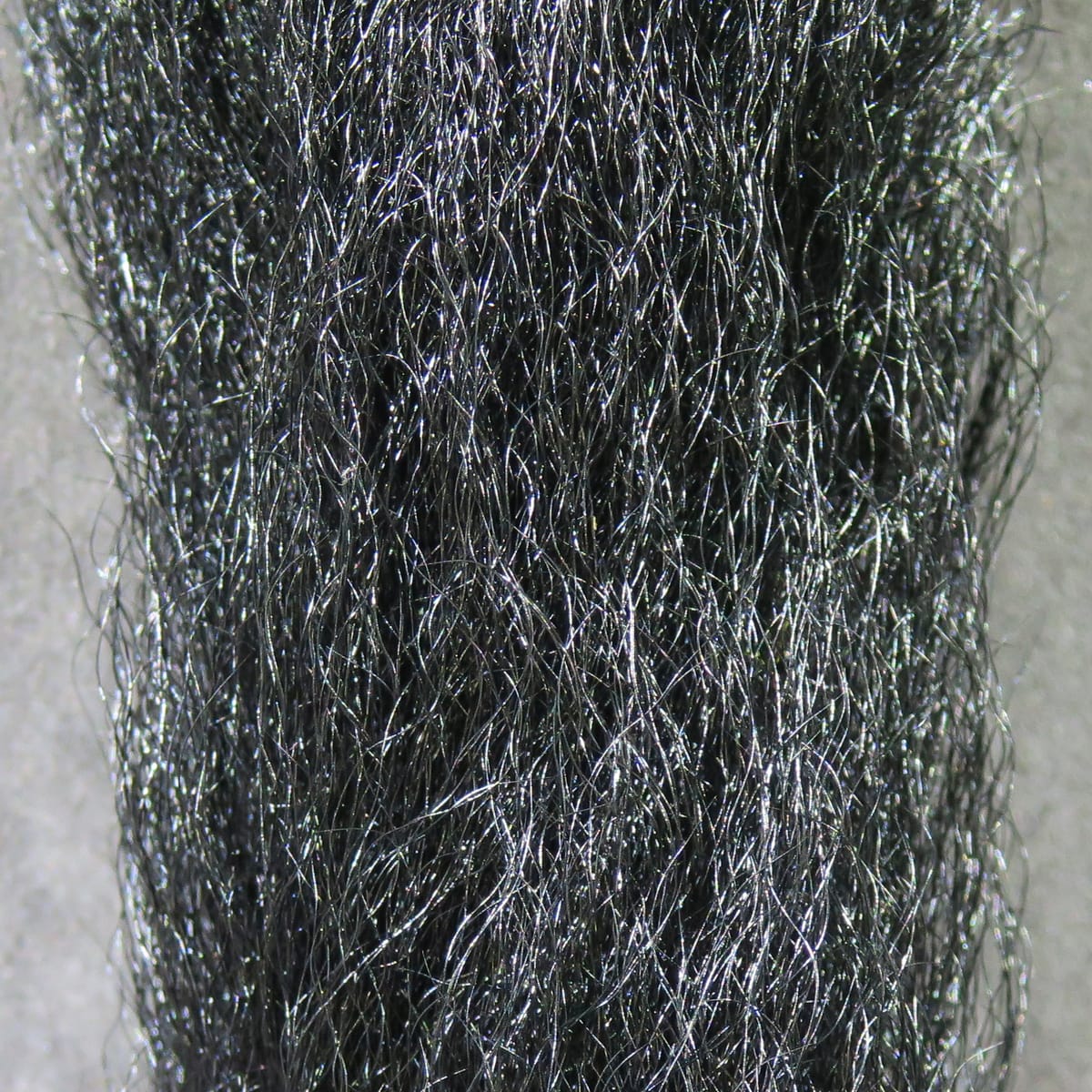 Hareline calf tails dark black glossy natural hair fibers for fly tying, long fine silky strands