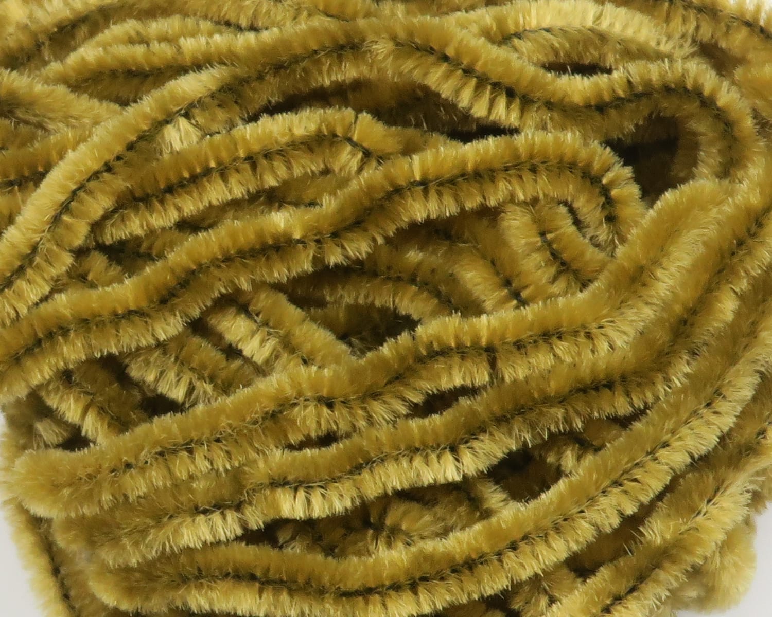 Olive drab Hareline chenille, plush fuzzy tubular strands for fly tying