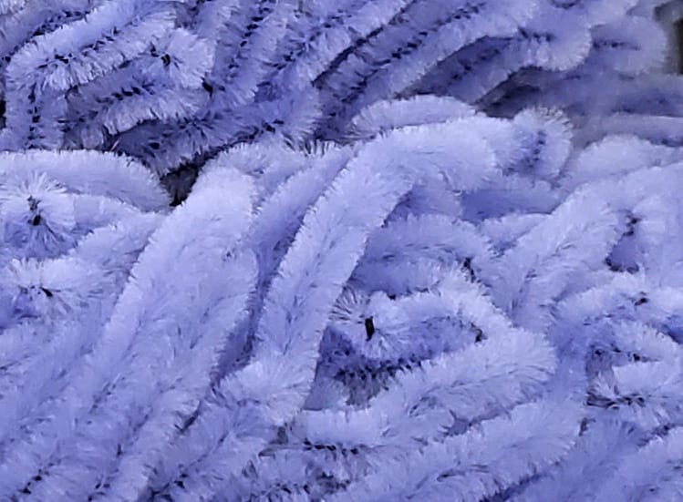 Lavender Hareline chenille with soft fuzzy plush strands, thick tubular fiber ideal for fly tying and craft accents