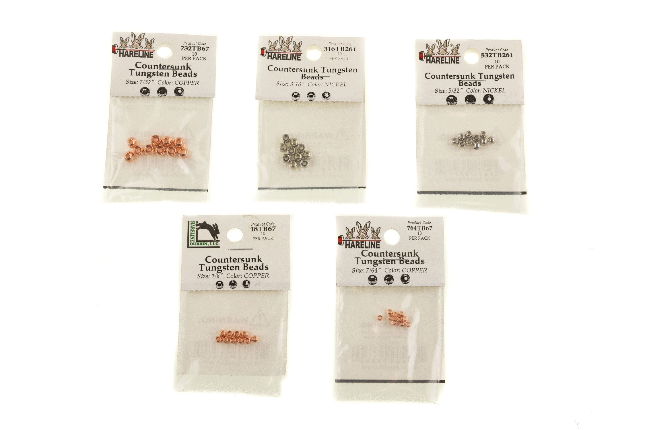 Hareline Countersunk Tungsten Beads