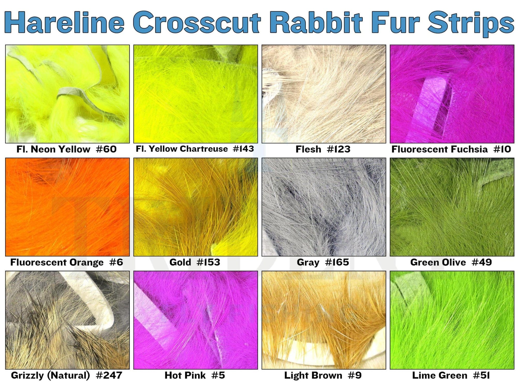Hareline Crosscut Rabbit Hide Strips