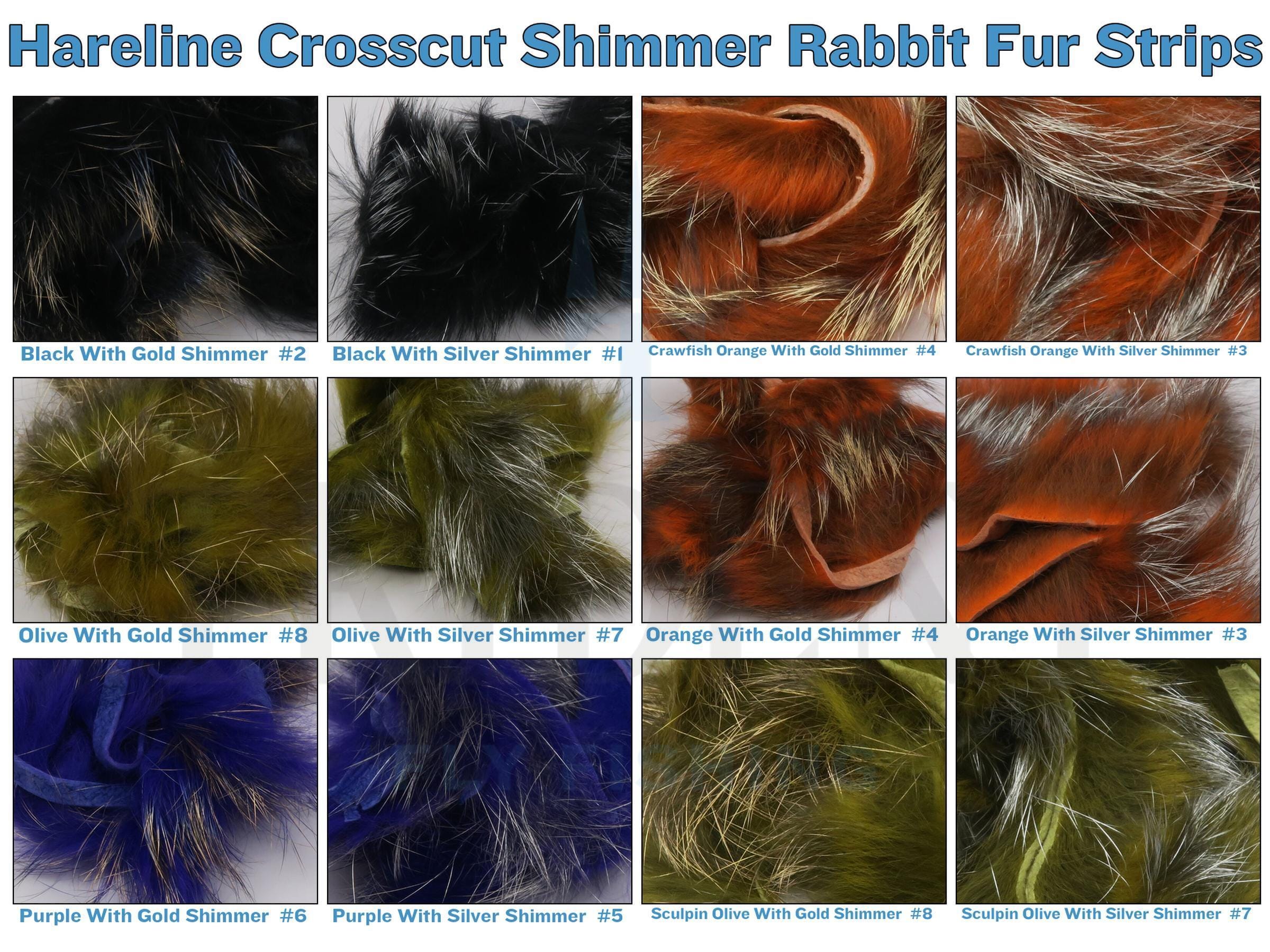 Hareline Crosscut Shimmer Rabbit Fur Strips