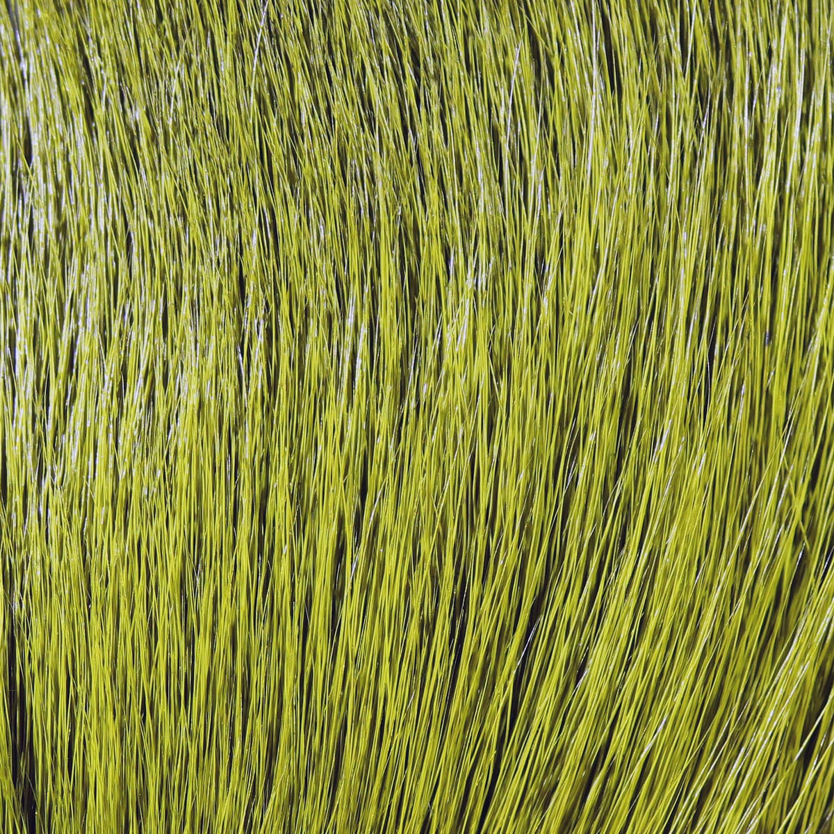 Chartreuse dyed deer belly hair, glossy long fine fibers packed tightly, ideal for fly tying